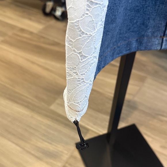 #158 DENIM AND LACE PANTS - Picture 4 of 5